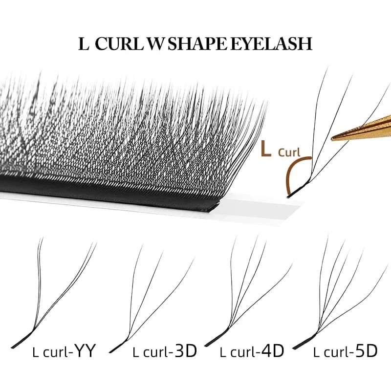 YY 및 3D/4D/5D W자형 프리메이드 볼륨 속눈썹