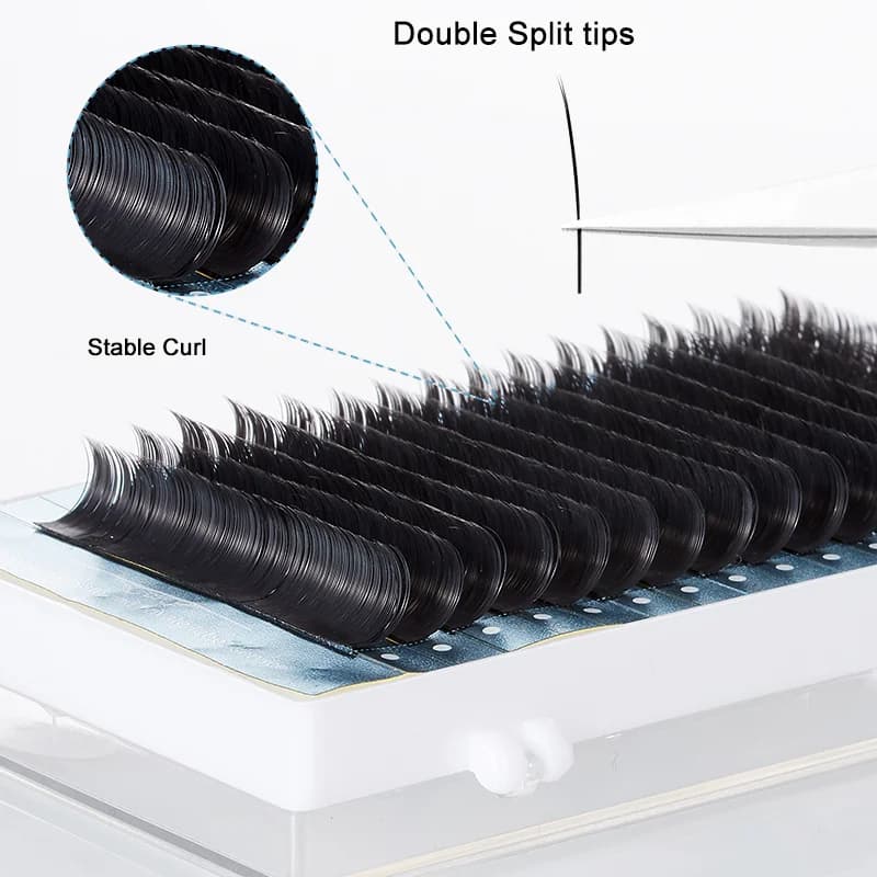 플랫 타원형 스플릿 팁 속눈썹 연장 0.15mm 0.20mm