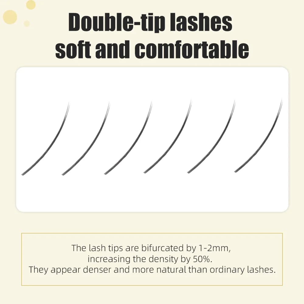 12줄 0.15mm 매트 블랙 스플릿 팁 속눈썹