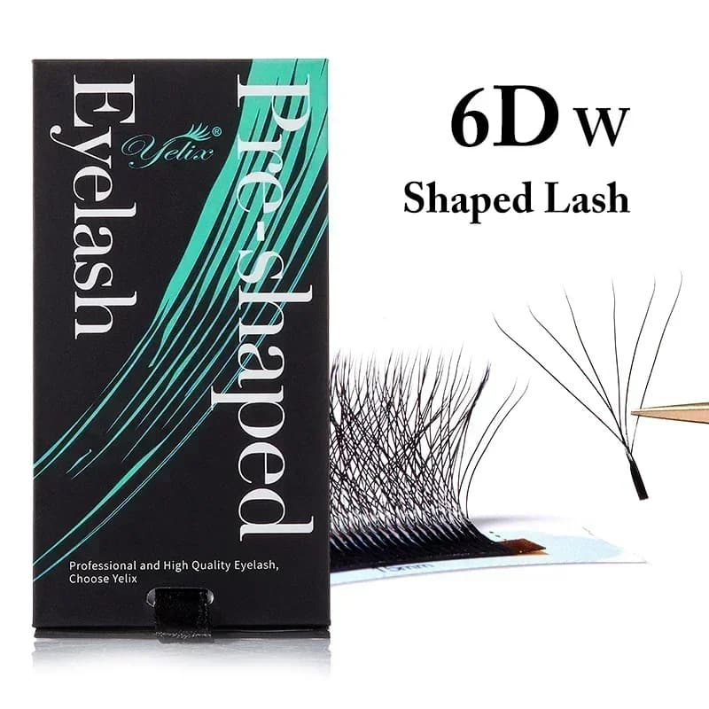 천연 소프트 3D-8D W자형 프리메이드 팬 속눈썹