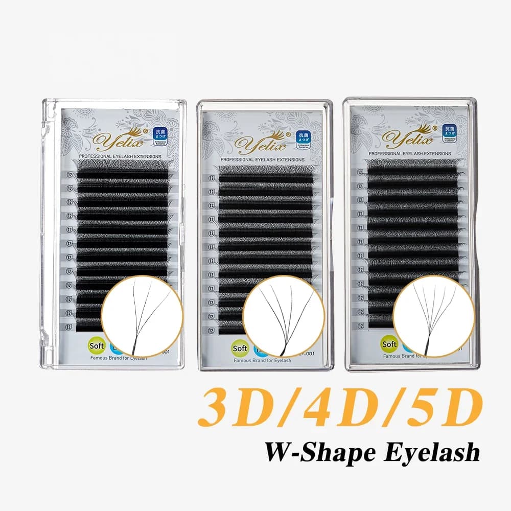 YY 및 3D/4D/5D W자형 프리메이드 볼륨 속눈썹