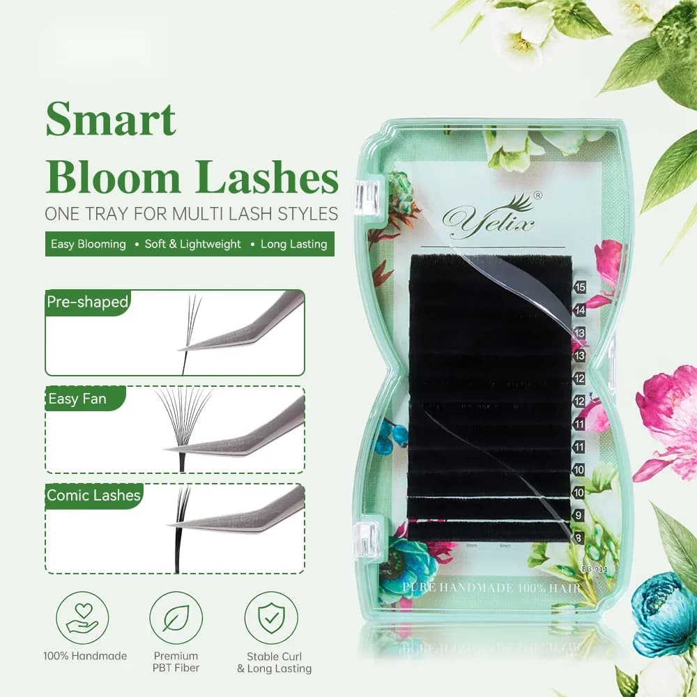 Smart Bloom W형 프리메이드 볼륨 팬 속눈썹 연장