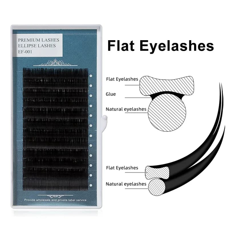 플랫 타원형 스플릿 팁 속눈썹 연장 0.15mm 0.20mm